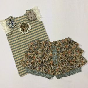 EUC Mustard Pie Amber Fields Shorts Set Size 4T